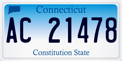 CT license plate AC21478