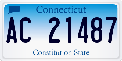 CT license plate AC21487