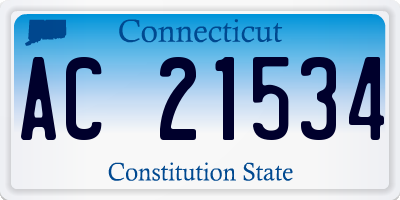 CT license plate AC21534