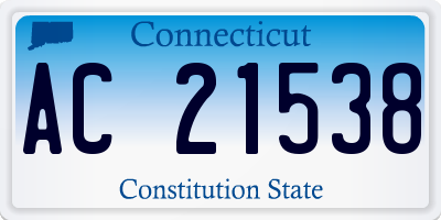 CT license plate AC21538