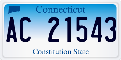 CT license plate AC21543