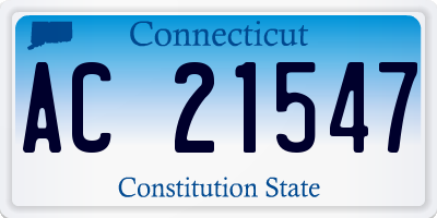 CT license plate AC21547