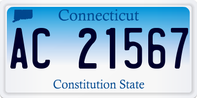 CT license plate AC21567