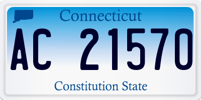 CT license plate AC21570