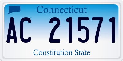 CT license plate AC21571