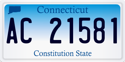 CT license plate AC21581