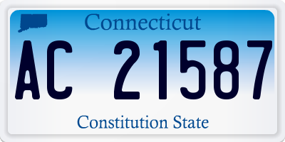 CT license plate AC21587
