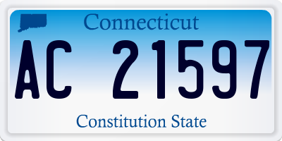CT license plate AC21597