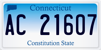 CT license plate AC21607