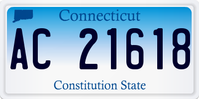 CT license plate AC21618