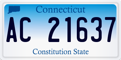 CT license plate AC21637