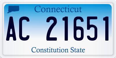 CT license plate AC21651