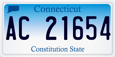 CT license plate AC21654