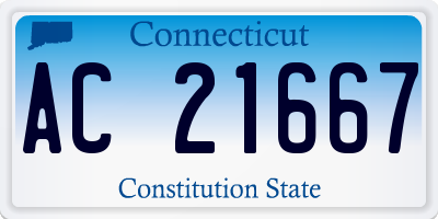 CT license plate AC21667