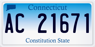 CT license plate AC21671