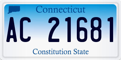 CT license plate AC21681