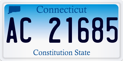 CT license plate AC21685