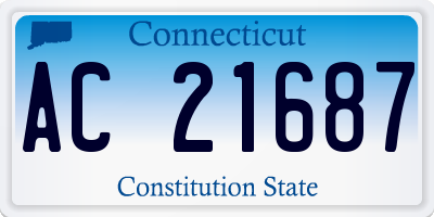 CT license plate AC21687