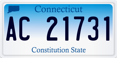 CT license plate AC21731