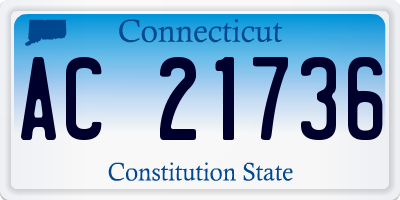 CT license plate AC21736