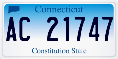 CT license plate AC21747