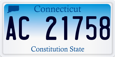 CT license plate AC21758