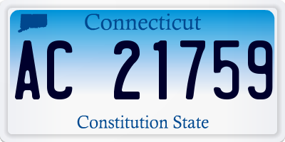 CT license plate AC21759