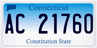 CT license plate AC21760