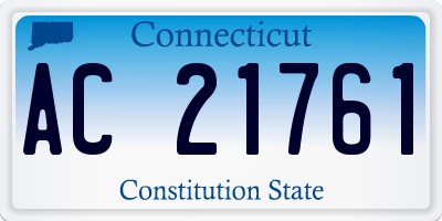 CT license plate AC21761