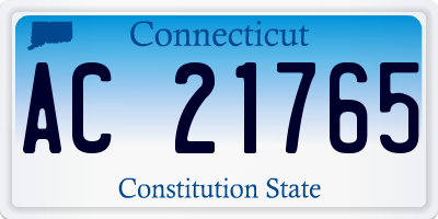 CT license plate AC21765