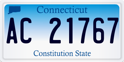 CT license plate AC21767