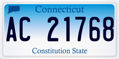 CT license plate AC21768