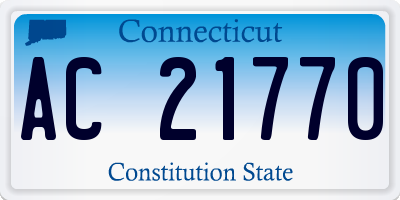 CT license plate AC21770