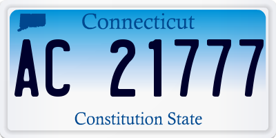 CT license plate AC21777