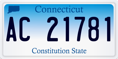 CT license plate AC21781