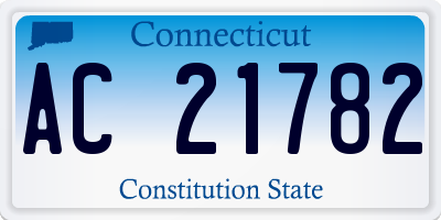 CT license plate AC21782