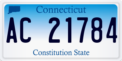 CT license plate AC21784