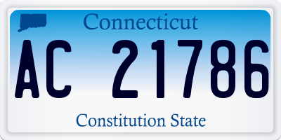 CT license plate AC21786