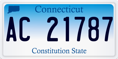 CT license plate AC21787
