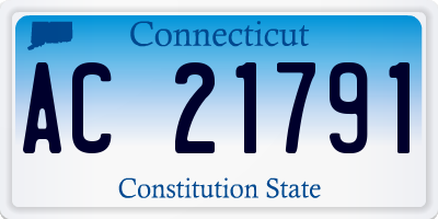 CT license plate AC21791