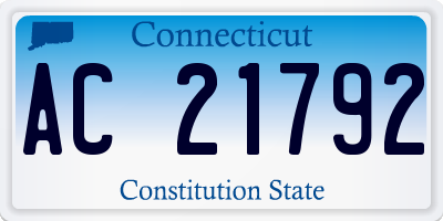CT license plate AC21792