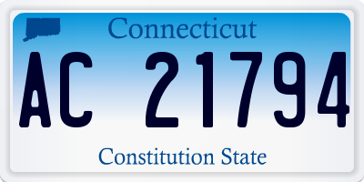 CT license plate AC21794