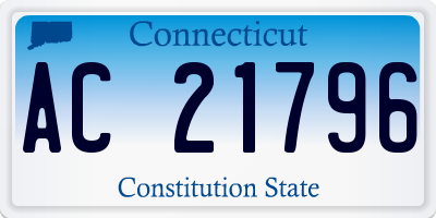 CT license plate AC21796