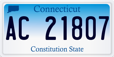 CT license plate AC21807