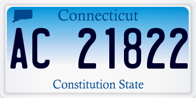 CT license plate AC21822