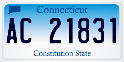 CT license plate AC21831