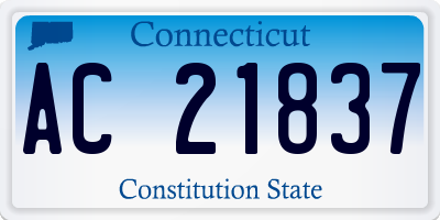 CT license plate AC21837