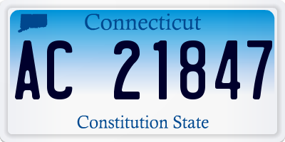 CT license plate AC21847