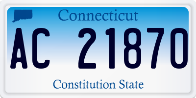 CT license plate AC21870