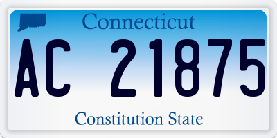 CT license plate AC21875